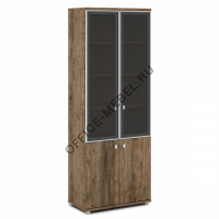 Шкаф со стеклом в алюминиевом профиле V-614 на Office-mebel.ru