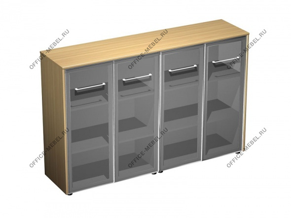 Шкаф для документов со стеклянными дверьми (стенка из 2 шкафов) МЕ 323 на Office-mebel.ru