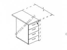 Тумба приставная 4-х ящичная с замком А4 9222 БП на Office-mebel.ru