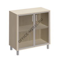 Шкаф низкий для документов две стеклянные двери В 410-822 на Office-mebel.ru