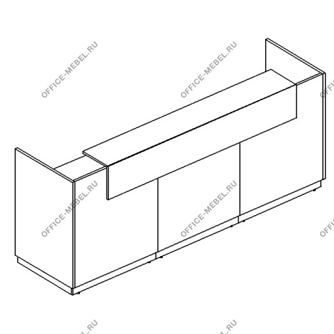 Стойка ресепшен прямая  30* А4 9830-3 на Office-mebel.ru