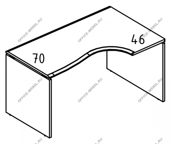 Стол Классика ДСП (2 скоса) правый МР МП 042.01 на Office-mebel.ru