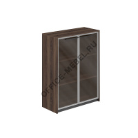 Шкаф средний с дверьми со стеклом в алюминиевой раме RF.401.DA.CHBZ на Office-mebel.ru