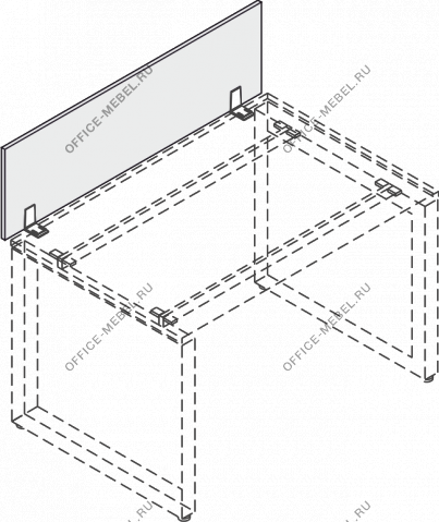 Экран настольный фронтальный L1200 на Office-mebel.ru