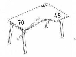 Стол эргономичный правый "Классика" на металлокаркасе TRE А4 Б3 044 БП на Office-mebel.ru