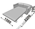 Мягкая мебель для офиса Диван-кровать двойной Этро (спальное место 1000 х 1900) на Office-mebel.ru