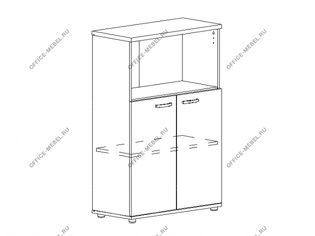 Шкаф средний полузакрытый А4 9363 БП на Office-mebel.ru