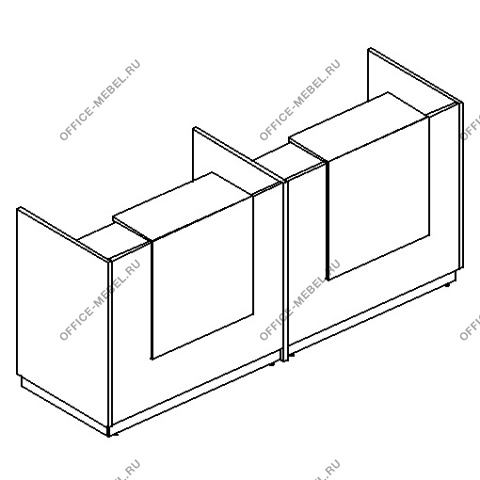 Стойка ресепшен с опорой (полка высокая) с подсветкой А4 9849 на Office-mebel.ru