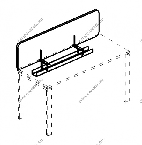 Экран настольный фронтальный тканевый для стола 140 А4 Б 877 на Office-mebel.ru