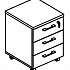 Тумба выкатная 3-ящичная с замком (топ ДСП) МР 204 на Office-mebel.ru 1