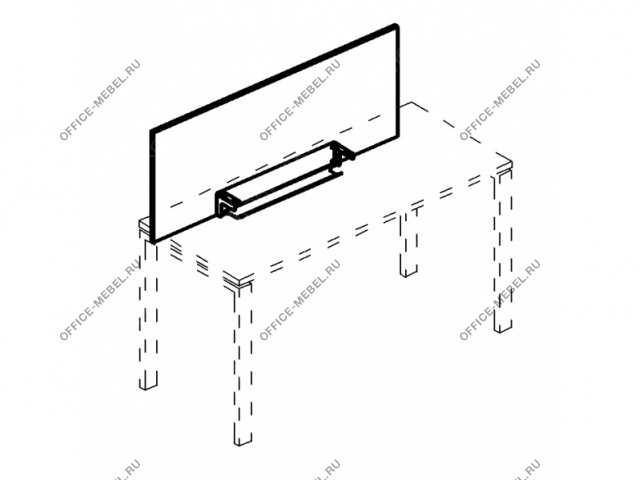 Экран настольный фронтальный для стола 1600 с кабель-каналом А4 Б 833 БП на Office-mebel.ru