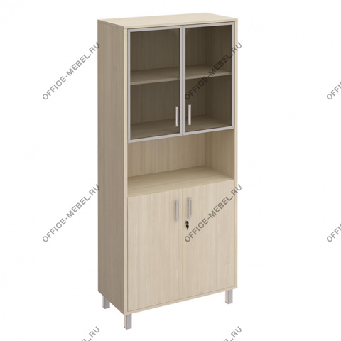 Шкаф для документов стекло в рамке + ДСП с замком + ниша В 430-823-1  на Office-mebel.ru