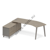 Стoл левый (тип 5) эргономичный с опорной тумбой ТМ М1 127 на Office-mebel.ru