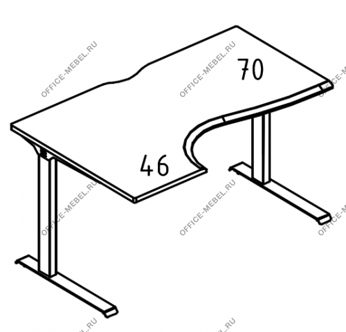 Стол эргономичный Классика на каркасе МL 1 скос левый МР А2 041.02  на Office-mebel.ru