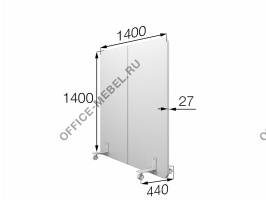 Перегородка на колесах 140/140 mv-140/140 на Office-mebel.ru