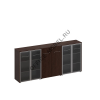 Шкаф комбинированный средний(стекло - закрытый - стекло) МЕ 339 на Office-mebel.ru