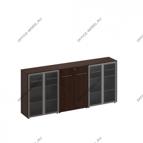 Шкаф комбинированный средний(стекло - закрытый - стекло) МЕ 339 на Office-mebel.ru
