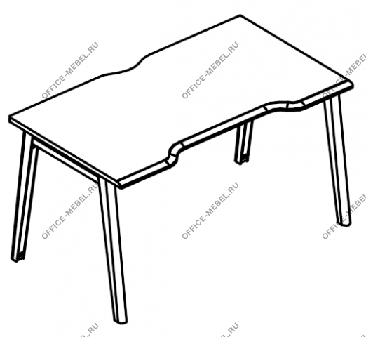 Стол Симметрия на каркасе МТ 1 скос МР Б1Б 023.04 на Office-mebel.ru