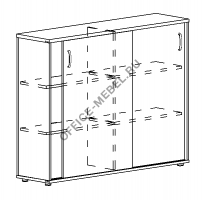 Шкаф-купе средний (для 2-х столов 80) А4 322 на Office-mebel.ru