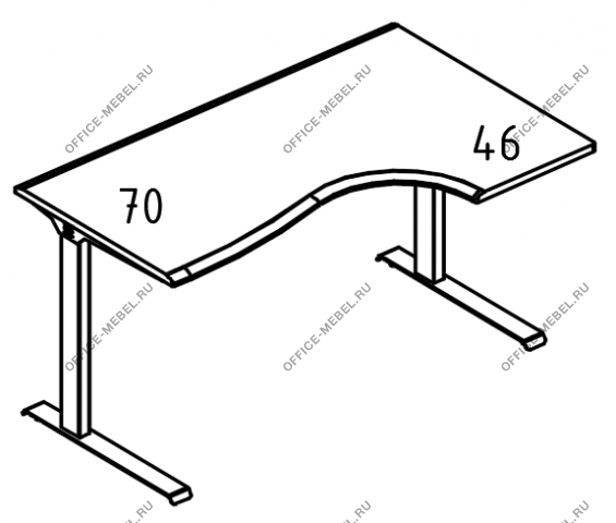 Стол эргономичный Классика на каркасе МL (2 скоса) правый МР А2 044.01 на Office-mebel.ru