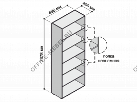 Шкаф высокий открытый MDF607 на Office-mebel.ru
