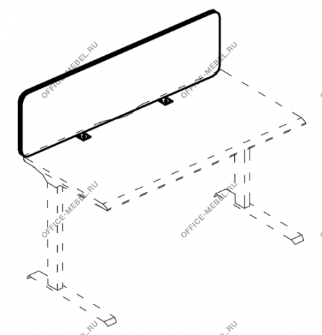 Экран для стола тканевый фронтальный МР А 865 на Office-mebel.ru