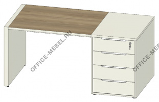 Стол с тумбой приставной П/Л CLF115/DX.U003	 на Office-mebel.ru