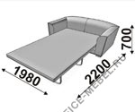 Мягкая мебель для офиса Диван-кровать тройной Этро (спальное место 1400 х 1900) на Office-mebel.ru