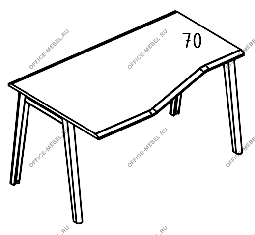 Стол эргономичный Техно каркас МТ 2 скоса левый МР Б1Б 065.01 на Office-mebel.ru