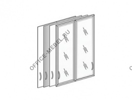 Двери стекло прозрачное средние к шкафу х43, х22 (компл. 2 шт.) 129-2 на Office-mebel.ru