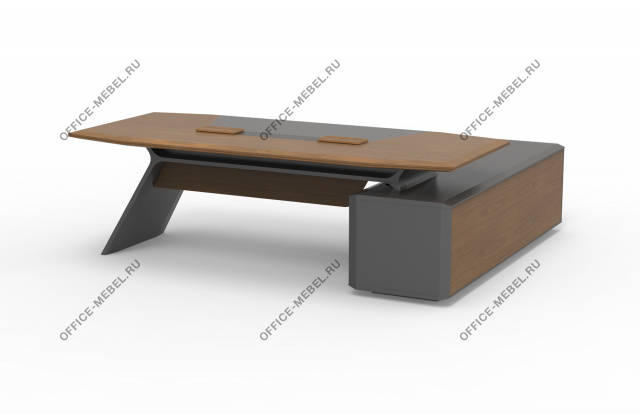 Стол руководителя, на опорной сервисной тумбе, левый ED87L на Office-mebel.ru