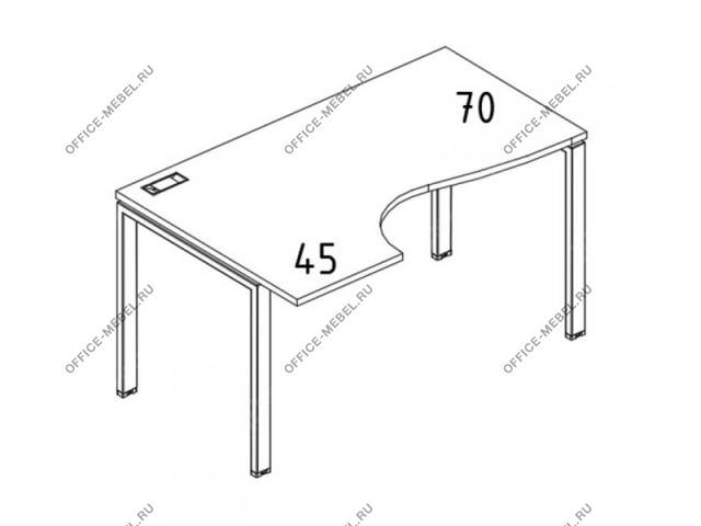 Стол эргономичный левый "Классика" на металлокаркасе UNO А4 Б1 045 БП на Office-mebel.ru