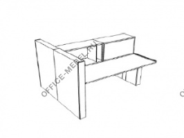 Двойная рабочая станция с надстройкой и боковым пьедесталом DK206BANI на Office-mebel.ru