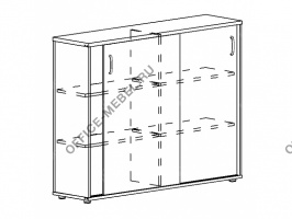 Шкаф-купе средний (для 2-х столов 600) А4 320 БП на Office-mebel.ru