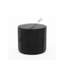 ПРАТО/PRATO Пуф диам 53см кожа ЧЕРНЫЙ PRATO R50 Dakota black на Office-mebel.ru