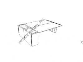 Двойной стол с боковым пьедесталом DK206BLIT на Office-mebel.ru