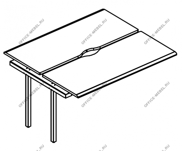 Секция рабочей станции на каркасе МТ 1 скос МР Б1 172.02-1 на Office-mebel.ru