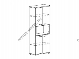 Шкаф для документов 4-дверный с открытой нишей А4 9374 БП на Office-mebel.ru