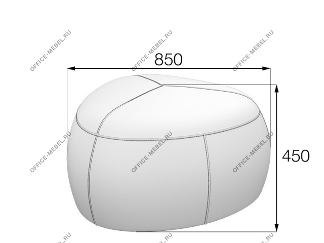 Мягкая мебель для офиса Пуф треугольный диаметр 950мм СТ-95 на Office-mebel.ru
