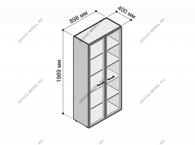 Шкаф высокий открытый MDF601 на Office-mebel.ru