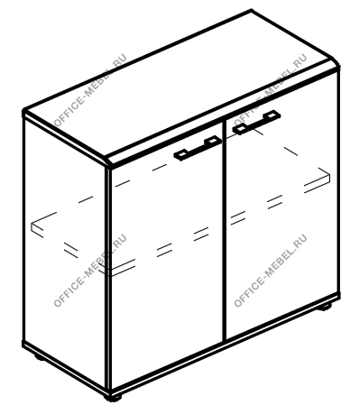 Шкаф низкий закрытый (топ МДФ) МР 9351 на Office-mebel.ru