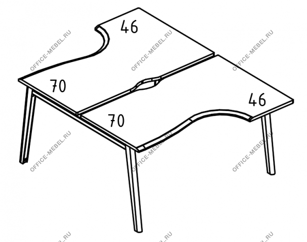 Станция Классика каркас МТ 1 скос 2х120 МР Б1Б 184.02 на Office-mebel.ru