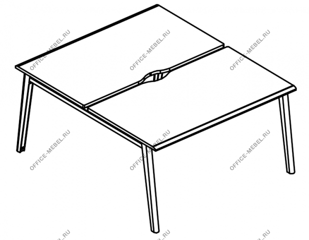 Рабочая станция (2х120) на металлокаркасе МТ 1 скос МР Б1Б 176.02 на Office-mebel.ru