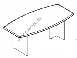 Стол для переговоров фигурный на опорах ДСП МР 187 на Office-mebel.ru