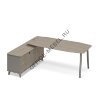 Стол руководителя левый с опорной тумбой (тип 2) ТМ М1 111 на Office-mebel.ru