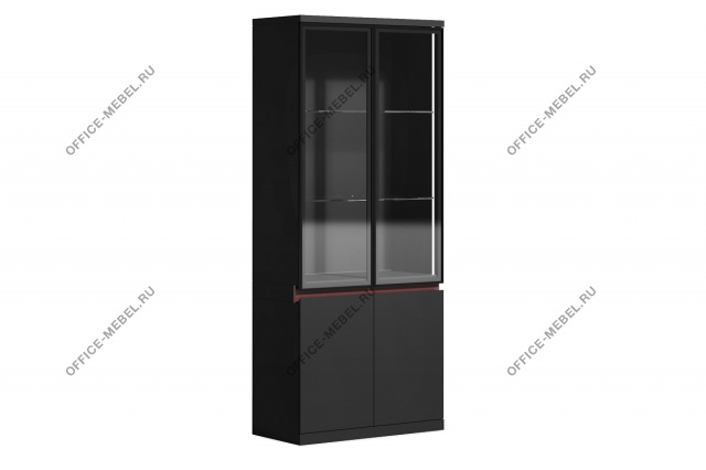 Шкаф со стеклом и подсветкой.  Полки - стекло DRV421.G3388 на Office-mebel.ru