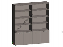 Двойной стеллаж с малыми дверьми JNO940.U727 на Office-mebel.ru