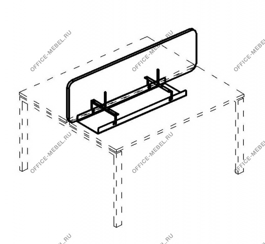 Экран настольный фронтальный для стола 140 тканевый с кабель-каналом А4 Б 862 на Office-mebel.ru