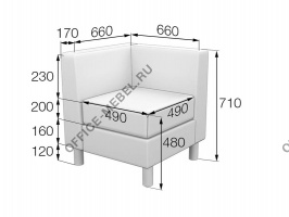 Угловой элемент 90 DmC на Office-mebel.ru