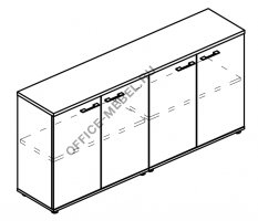 Шкаф низкий комбинированный закрытый (топ ДСП) МР 9455 на Office-mebel.ru